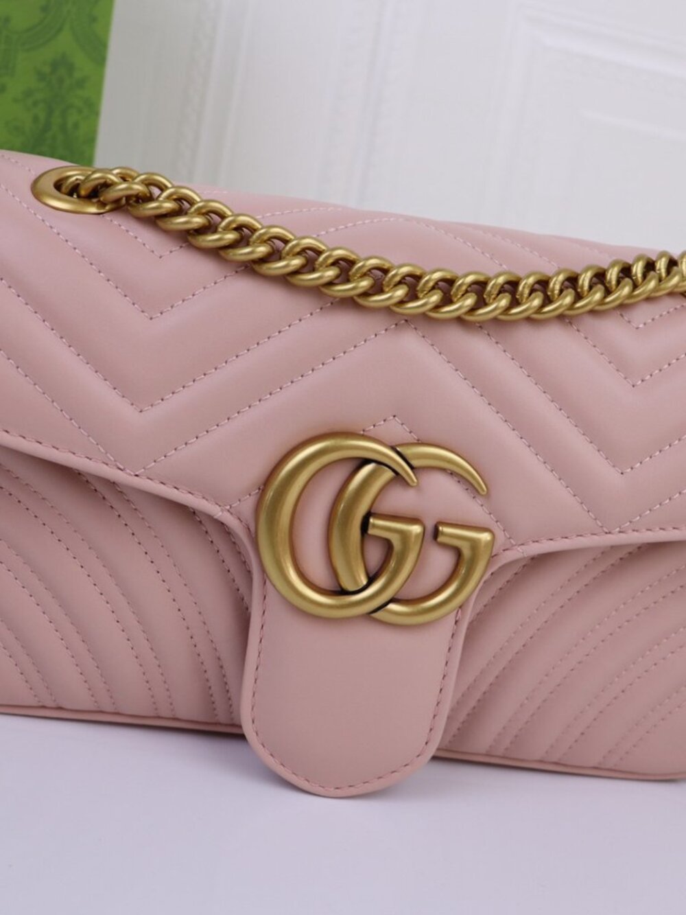 💖👜💗 GUCCI Marmont Matelassé Pink GG Shoulder Bag 💗👜💖 - Picture 2 of 8
